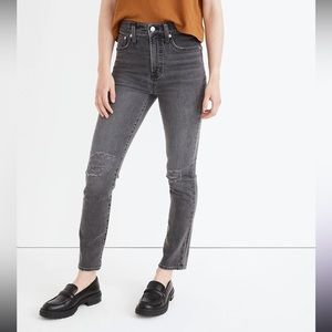 Madewell The Perfect Vintage Jean grey Bartlett Wash Ripped Edition 32 black